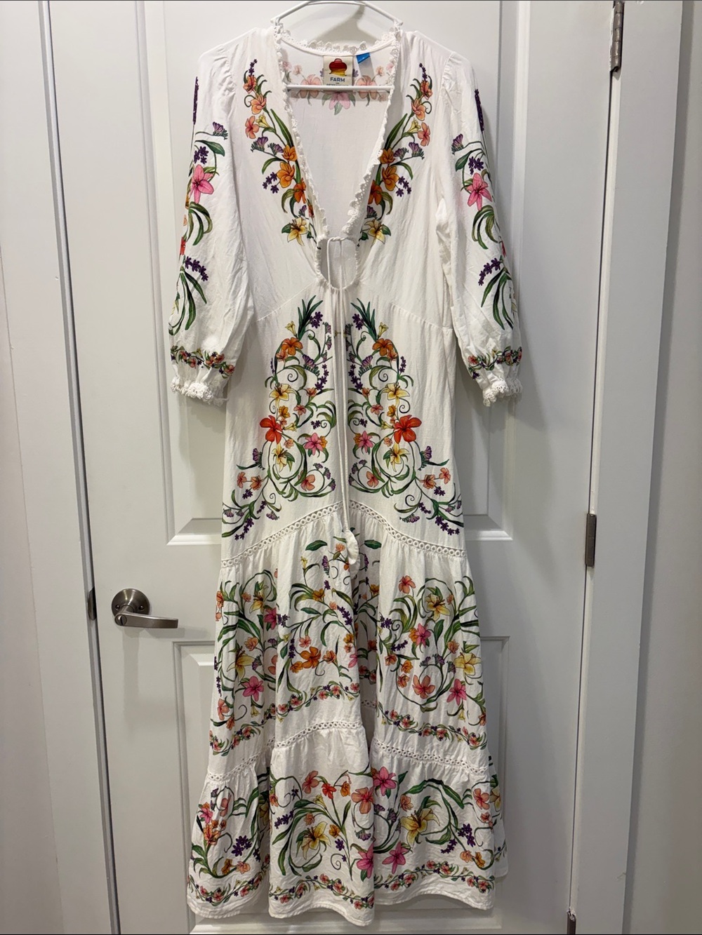 Farm Rio x Anthropologie Cutout Floral Maxi Dress Size M - Picture 11 of 16